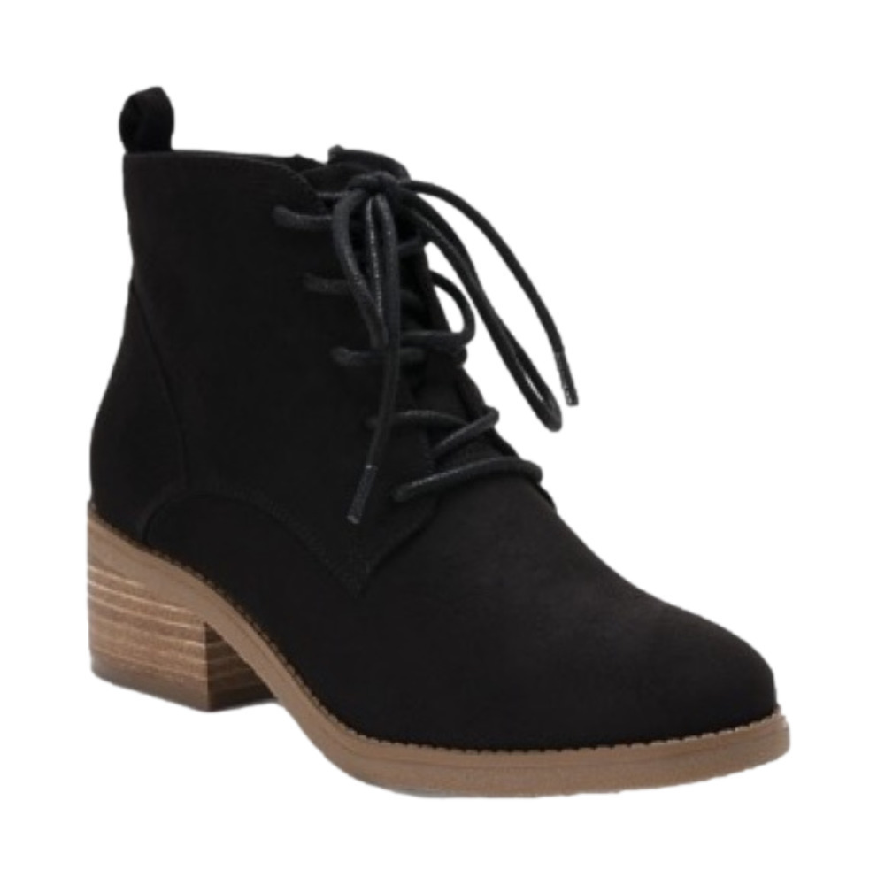 𝅺NEW! Style & Co Rizio Black Suede Lace-Up Ankle Booties Multiple Sizes